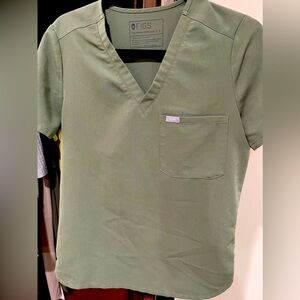 Figs Moss Scrub Top S